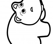 Coloriage et dessins gratuit Hippopotame au crayon à imprimer