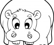 Coloriage et dessins gratuit Hippopotame mignon à imprimer