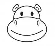 Coloriage Hippopotame qui sourit