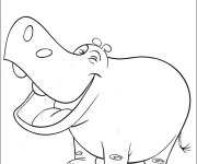 Coloriage et dessins gratuit Hippopotame rigolo à imprimer