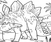 Coloriage et dessins gratuit dinosaure géant à imprimer