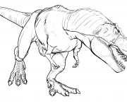 Coloriage et dessins gratuit Dinosaure qui fait peur à imprimer