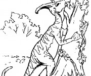 Coloriage et dessins gratuit Dinosaure sur l'arbre à imprimer