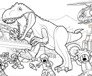 Coloriage et dessins gratuit Jurassic Park Lego à imprimer