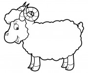Coloriage Mouton avec cornes