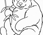 Coloriage et dessins gratuit Panda souriant à imprimer