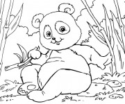 Coloriage et dessins gratuit Petit Panda s'amuse à imprimer