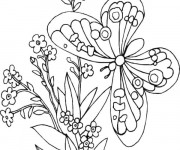 Coloriage et dessins gratuit Papillon dans la nature à imprimer
