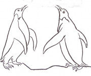 Coloriage et dessins gratuit Les pingouins se communiquent à imprimer