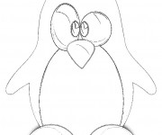 Coloriage Pingouin au crayon
