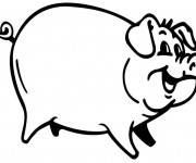 Coloriage et dessins gratuit Cochon souriant à imprimer