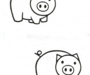 Coloriage et dessins gratuit Cochons identiques à imprimer