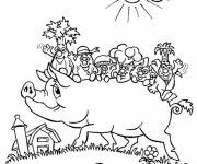 Coloriage et dessins gratuit Porc et les Légumes à imprimer