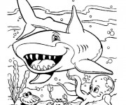 Coloriage et dessins gratuit Requin Cartoon à imprimer