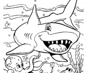 Coloriage et dessins gratuit Requin dessin animé à imprimer