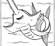 Coloriage et dessins gratuit Requin Scie à imprimer