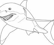 Coloriage et dessins gratuit Requin tigre à imprimer