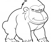 Coloriage Gorille avec le regard bizarre