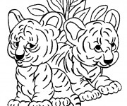 Coloriage Les bébés de Tigre