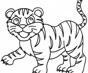 Coloriage et dessins gratuit Petit Tigre en ligne à imprimer
