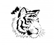 Coloriage Tête de Tigre
