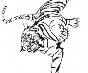 Coloriage Tigre qui fait peur