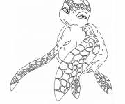 Coloriage et dessins gratuit Tortue de mer amoureuse à imprimer