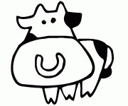 Coloriage et dessins gratuit Vache dessin pour enfant à imprimer