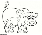 Coloriage et dessins gratuit Vache en couleur à imprimer