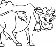 Coloriage Vache portant clochette