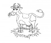 Coloriage et dessins gratuit Vache qui broute à imprimer