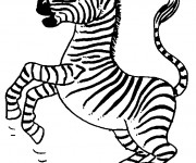 Coloriage Zebre en train de sauter