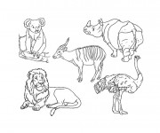 Coloriage et dessins gratuit Les animaux en noir et blanc à imprimer