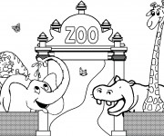 Coloriage et dessins gratuit Zoo maternelle à imprimer