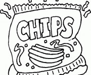 Coloriage Aliments Chips