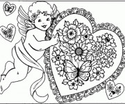 Coloriage et dessins gratuit Ange d'Amour à imprimer