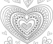 Coloriage et dessins gratuit Coeur d'Amour en couleur à imprimer