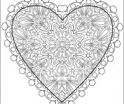 Coloriage et dessins gratuit Coeur d'Amour en ligne à imprimer