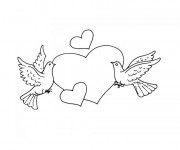 Coloriage et dessins gratuit Pigeons d'Amour à imprimer