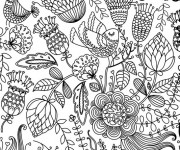 Coloriage et dessins gratuit Des Fleurs Anti-Stress à imprimer