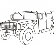 Coloriage et dessins gratuit Vehicule Hummer militaire à imprimer