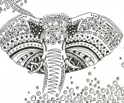 Coloriage et dessins gratuit Art Thérapie Éléphant à imprimer
