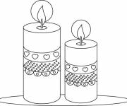 Coloriage et dessins gratuit bougies décorées de coeurs à imprimer