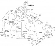 Coloriage Carte de Canada