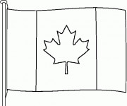 Coloriage et dessins gratuit Drapeau Canada en couleur à imprimer