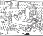 Coloriage et dessins gratuit Chambre de Pingouin à imprimer