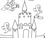 Coloriage et dessins gratuit château de sorcière à imprimer