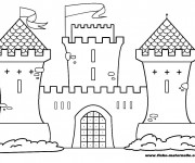 Coloriage et dessins gratuit château stylisé à imprimer