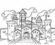 Coloriage dessin château fort