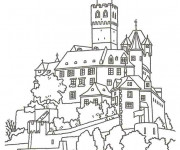 Coloriage et dessins gratuit Un Grand Château en France à imprimer